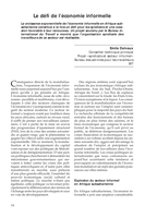 Le défi de l'économie informelle