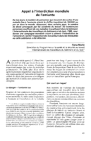 Appel à l'interdiction mondiale de l'amiante