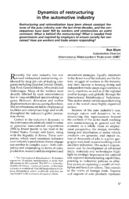 Dynamics of restructuring in the automotive industry