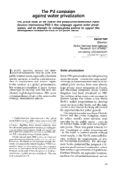 The PSI campaign against water privatization