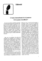 L'année internationale de la jeunesse: et les jeunes travailleurs?
