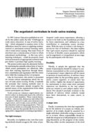 The negotiated curriculum in trade union training