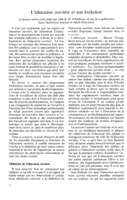 L'éducation ouvrière et son évolution