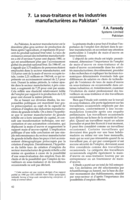 La sous-traitance et les industries manufacturières au Pakistan
