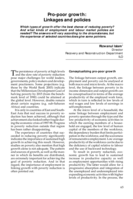 Pro-poor growth: linkages and policies