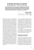 Le dialogue social pour la reduction de la pauvreté: l’OIT ouvre la voie