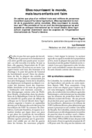 Elles nourrissent le monde, mais leurs enfants ont faim