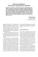 Sexual harassment: prevention versus power relations