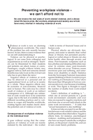 Preventing workplace violence: we can't afford not to