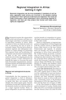 Regional integration in Africa: getting it right