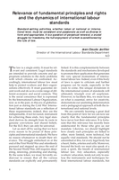 Relevance of fundamental principles and rights and the dynamics of international labour standards