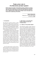 Trade union role in the Slovenian pension system