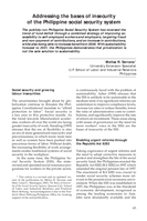 Addressing the bases of insecurity of the Philippine social security system