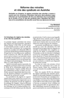 Réforme des retraites et rôle des syndicats en Autriche