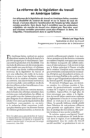 La réforme de la législation du travail en Amérique latine
