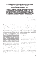 L'impact de la mondialisation en Afrique et la réponse des syndicats: le cas de l'Afrique du Sud