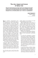 The role, impact and future of labour law