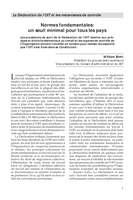 Normes fondamentales: un seuil minimal pour tous les pays