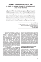 Worker's rights and the rule of law: a clash of values, standards of judgement and moral choices