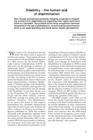 Disability: the human cost of discrimination