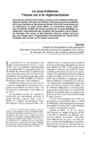 La sous-traitance: l'heure est à la réglementation