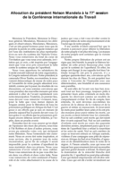 Allocution du président Nelson Mandela à la 77e session de la Conférence internationale du Travail: Afrique du Sud