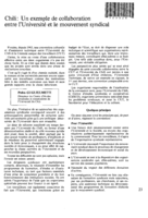 Chili: un exemple de collaboration entre l'université et le mouvement syndical