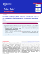 How skills and employability initiatives contribute to peace in the framework of the Humanitarian, Development and Peace Nexus