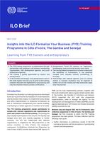 Insights into the ILO formalize your business (FYB) training programme in Côte d'Ivoire, the Gambia and Senegal: learning from FYB trainers and entrepreneurs