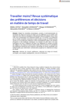 Travailler moins ?: revue systématique des préférences et décisions en matière de temps de travail