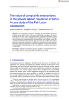 The value of complaints mechanisms in private labour regulation of GVCs: a case study of the Fair Labor Association