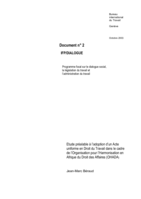 Étude préalable à l'adoption d'un Acte uniforme en Droit du Travail dans le cadre de l'Organisation pour l'Harmonisation en Afrique du Droit des Affaires (OHADA)