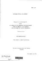 Impacto de las empresas multinacionales sobre el empleo y los ingresos en los paises en vias de desarrollo; nota metodologica