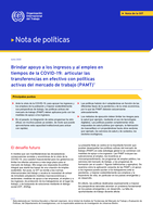 Brindar apoyo a los ingresos y al empleo en tiempos de la COVID-19: articular las transferencias en efectivo con políticas activas del mercado de trabajo (PAMT)