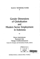 Gender dimensions of globalization and modern sector employment in Indonesia