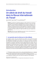 Un siècle de droit du travail dans la Revue internationale du Travail: introduction