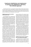 Vocational rehabilitation and employment of persons with disabilities in Germany: the IG Metall approach