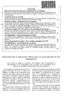 Requisitos de la educación obrera para la participación de los trabajadores