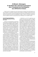 IG Metall, Allemagne: le syndicat doit renforcer sa structure pour les personnes handicapées aux différents niveaux