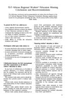 ILO African regional workers' education meeting: conclusions and recommendations