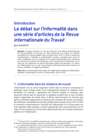 Le débat sur l'informalité dans une série d'articles de la Revue internationale du Travail: introduction