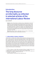 The long discourse on informality as reflected in selected articles of the International Labour Review: introduction