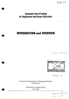 Community-based training for employment and income generation: introduction and overview