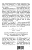 Labour education in Canada: future priorities