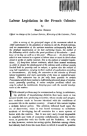 Labour legislation in the French colonies