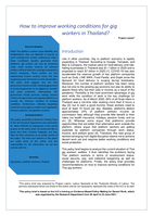 How to improve working conditions for gig workers in Thailand?