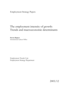 The employment intensity of growth: trends and macroeconomic determinants