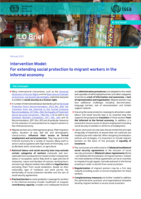 Intervention model: for extending social protection to migrant workers in the informal economy