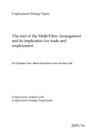 The end of the multi-fibre arrangement and its implication for trade and employment