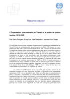 L'Organisation internationale du Travail et la quête de justice sociale, 1919-2009